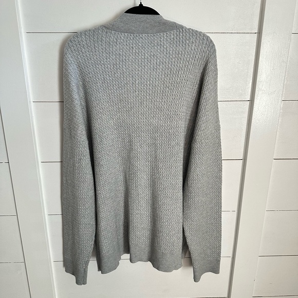 WEWOREWHAT XL/XXL Varsity woman grey cable knit soft quiet luxury cardigan - Picture 5 of 16